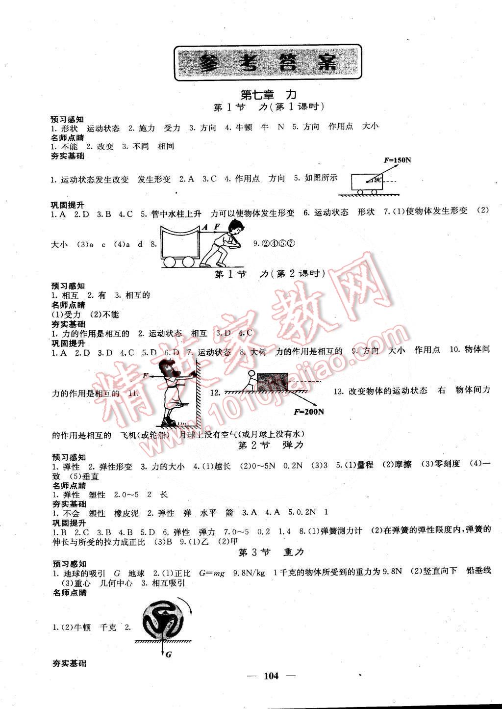 2015年課堂點睛八年級物理下冊人教版 第1頁