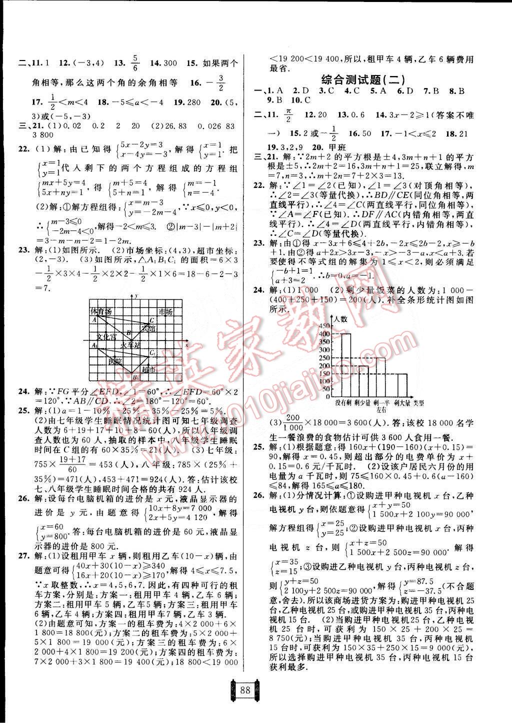 2015年神龍牛皮卷海淀單元測試AB卷七年級數(shù)學下冊人教版 第8頁