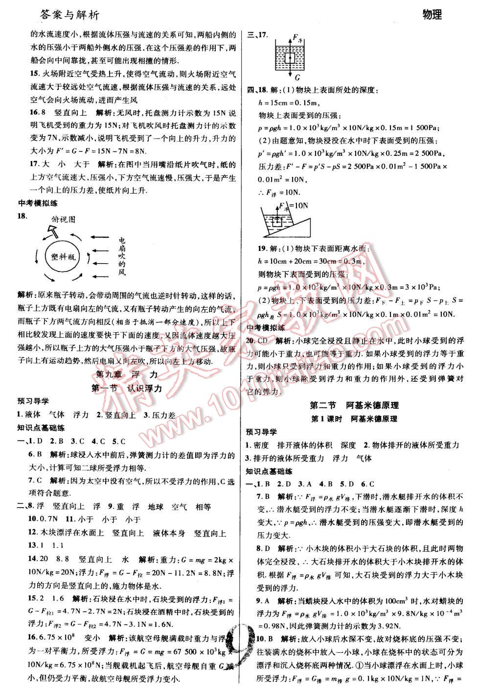 2015年一線調(diào)研學(xué)業(yè)測評八年級物理下冊滬科版 第9頁