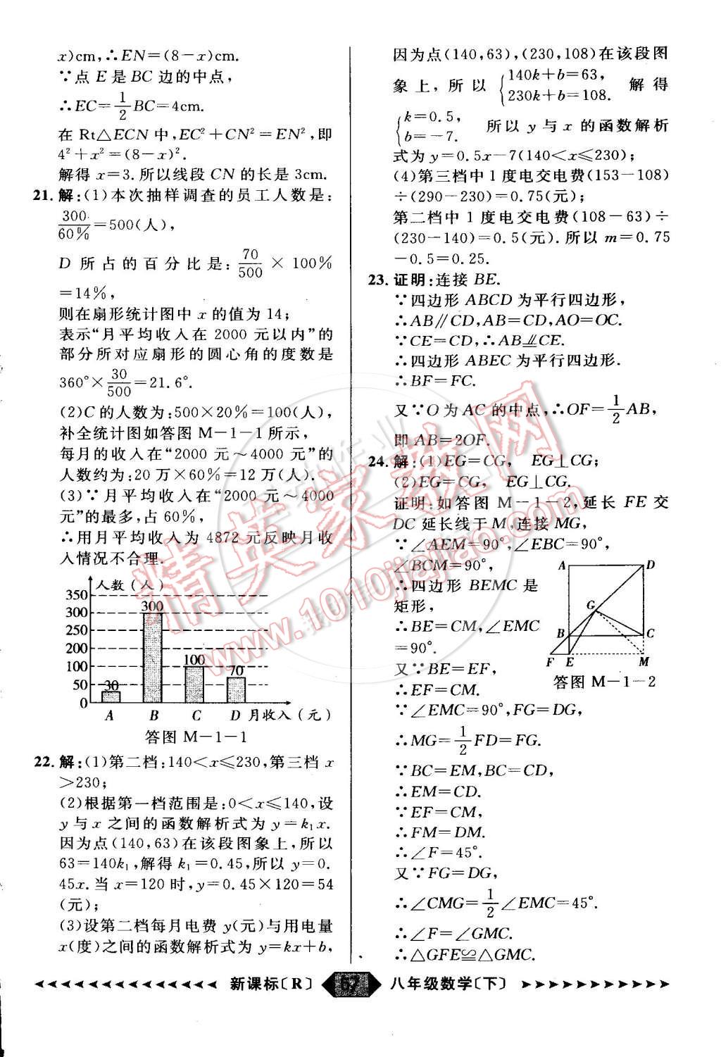 2015年家教版教辅阳光计划八年级数学下册人教版 第94页