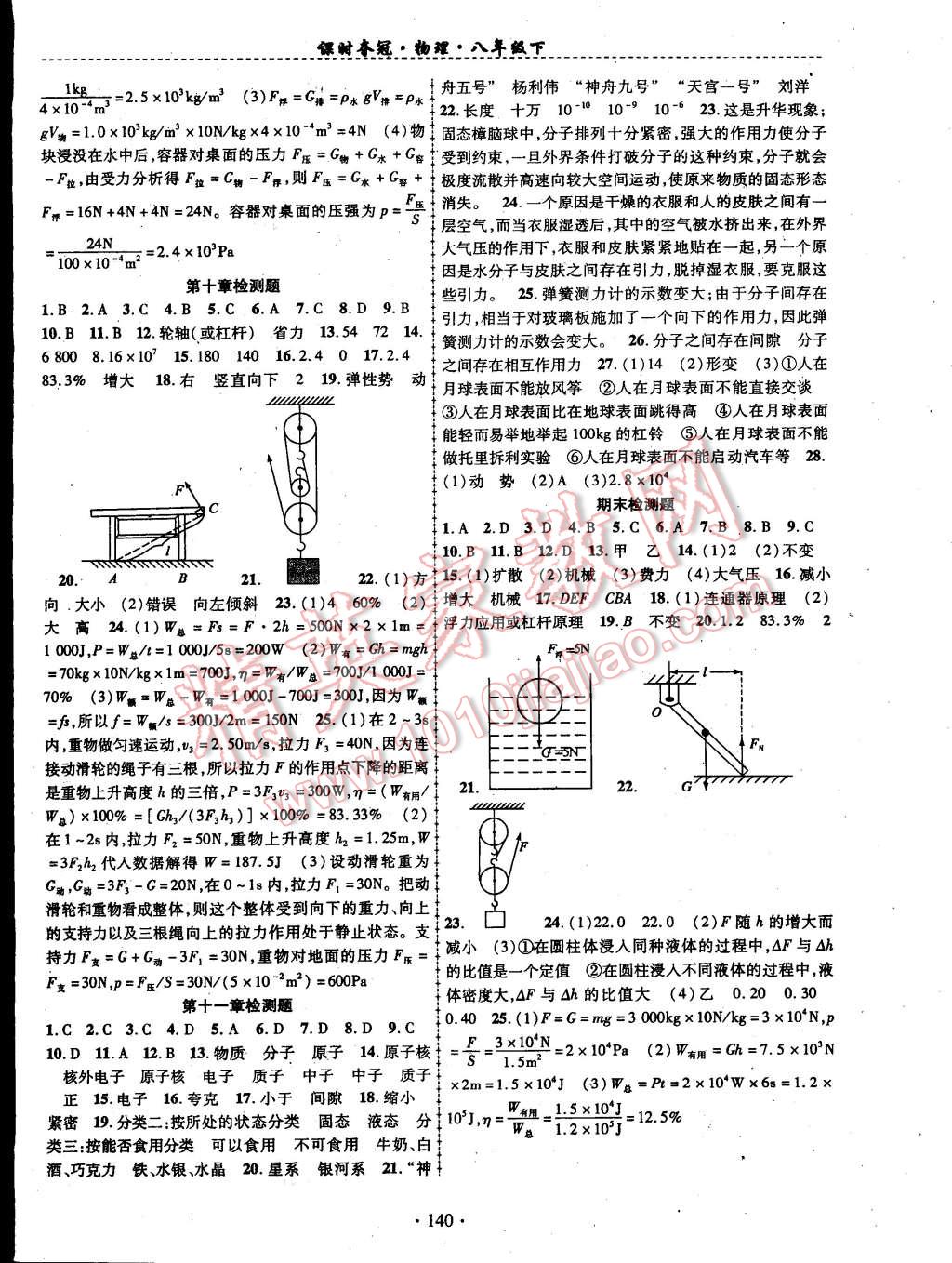 2015年课时夺冠八年级物理下册沪科版 第12页