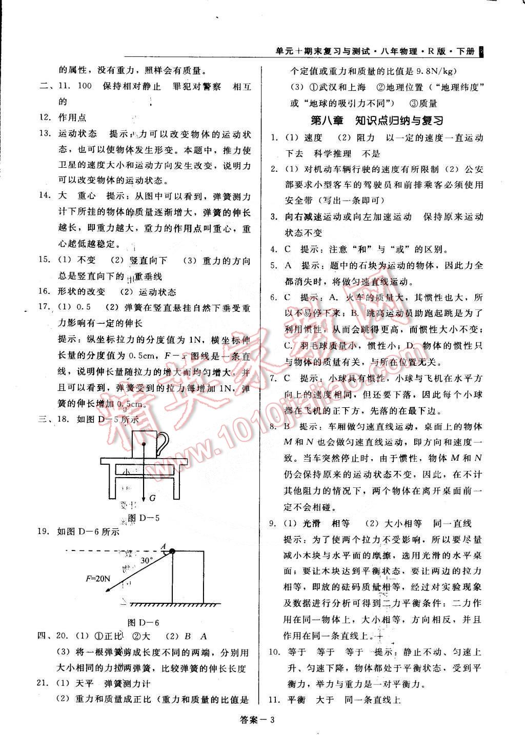 2015年单元加期末复习与测试八年级物理下册人教版 第3页