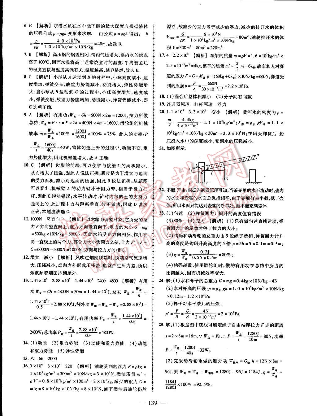 2015年黄冈创优作业导学练八年级物理下册沪科版 第36页