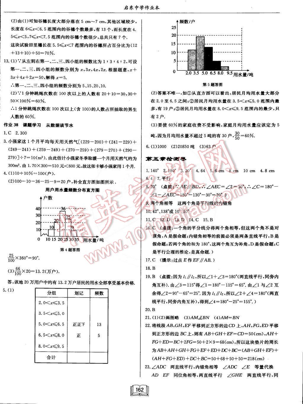 2015年启东中学作业本七年级数学下册人教版 第18页