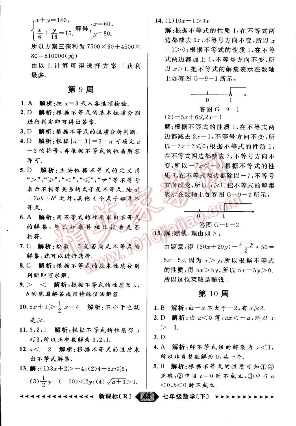 2015年家教版教輔陽(yáng)光計(jì)劃七年級(jí)數(shù)學(xué)下冊(cè)人教版 第20頁(yè)