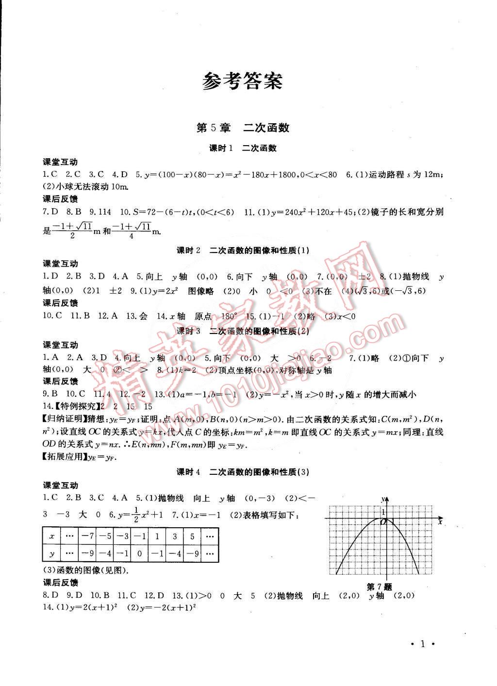 2015年高效精练九年级数学下册江苏版 第1页