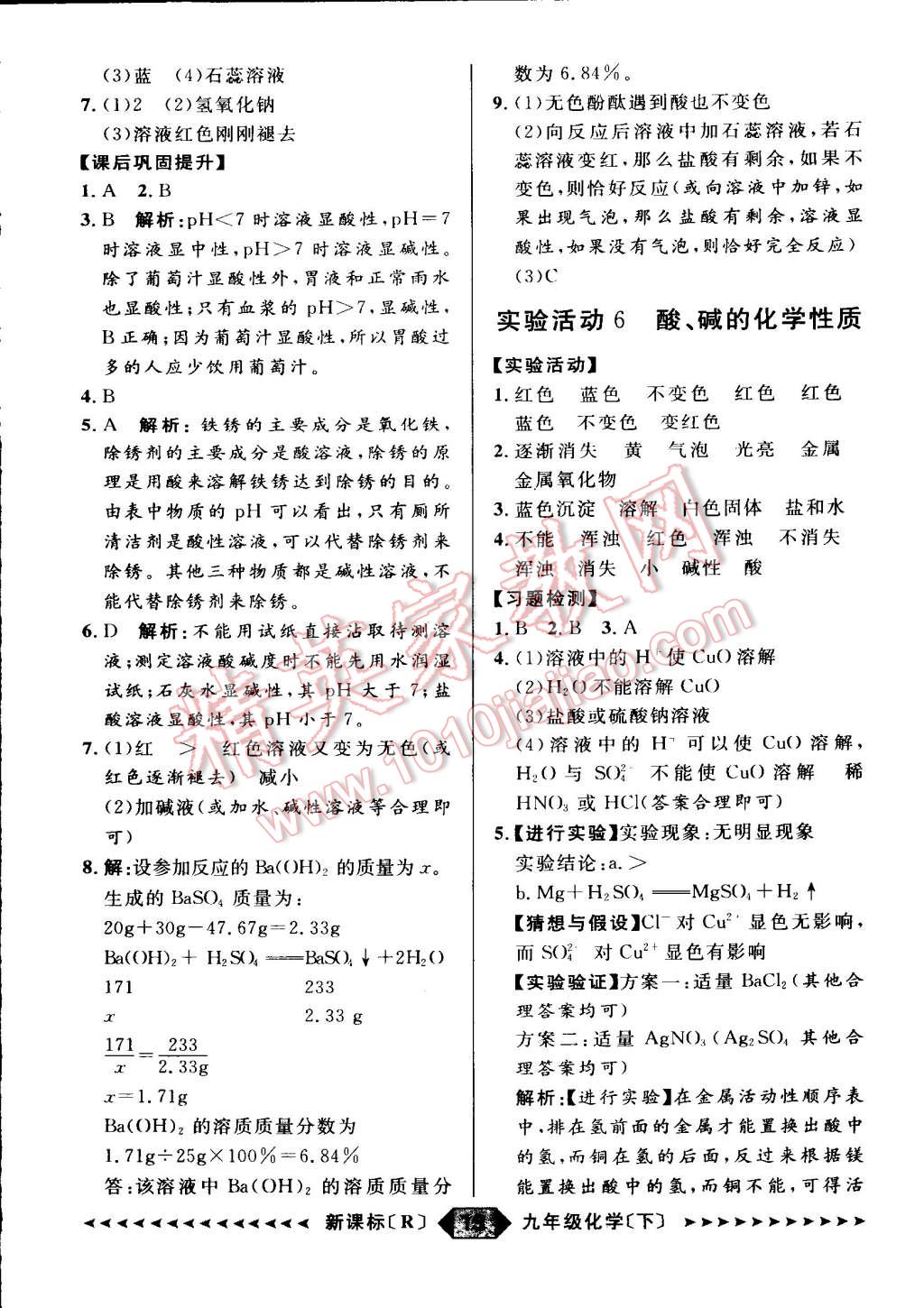 2015年家教版教輔陽光計(jì)劃九年級化學(xué)下冊人教版 第19頁