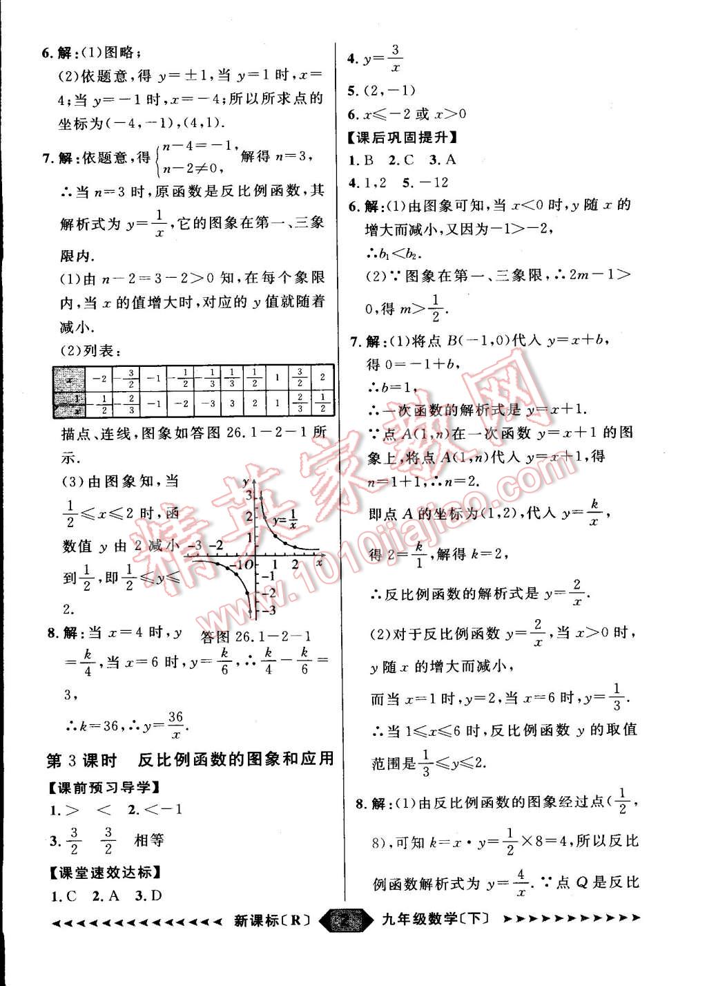 2015年家教版教輔陽光計劃九年級數學下冊人教版 第2頁