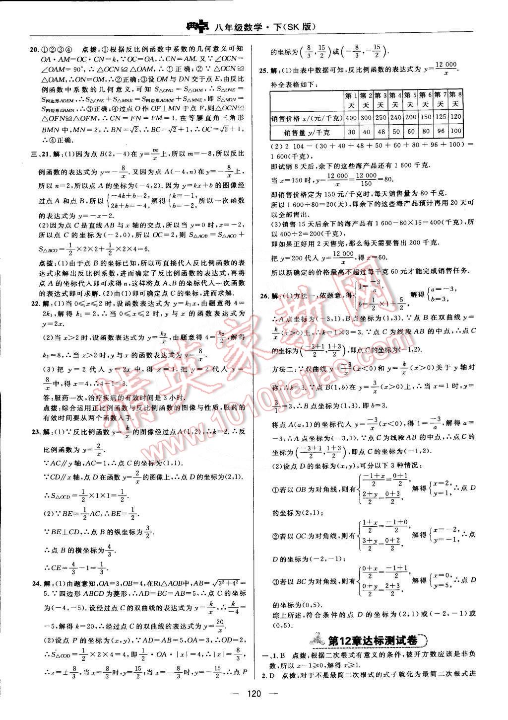 2015年综合应用创新题典中点八年级数学下册苏科版 第6页