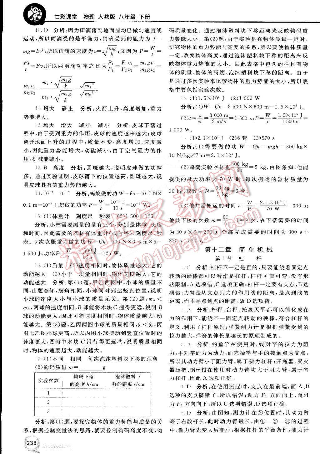 2015年初中一點(diǎn)通七彩課堂八年級(jí)物理下冊(cè)人教版 第23頁(yè)