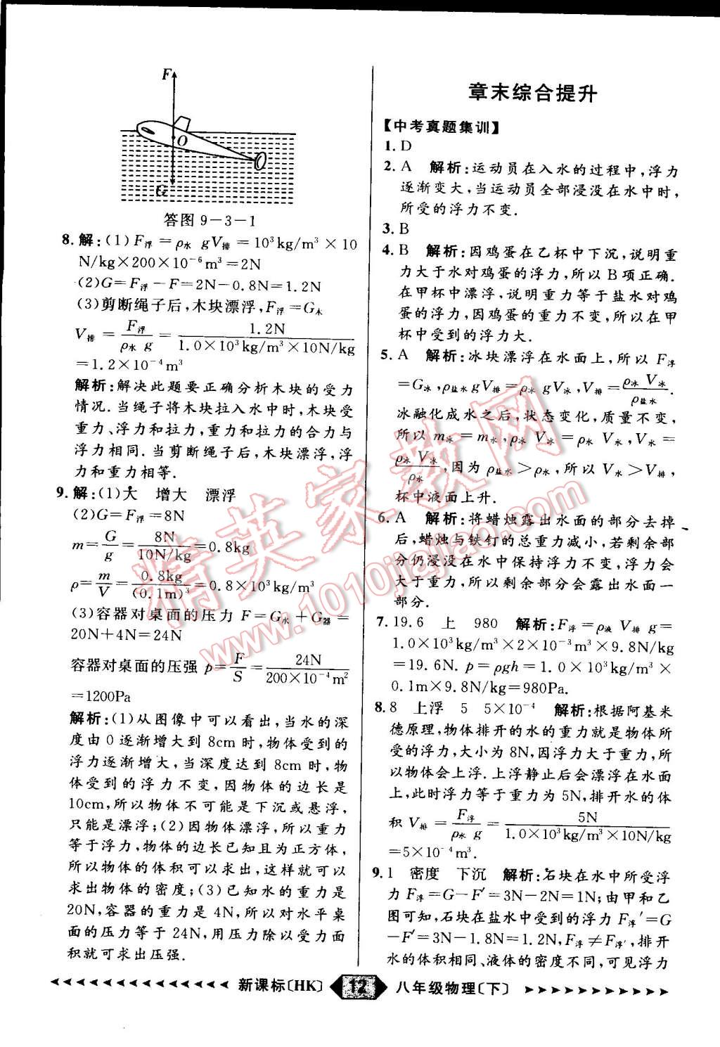 2015年家教版教輔陽(yáng)光計(jì)劃八年級(jí)物理下冊(cè)滬科版 第19頁(yè)