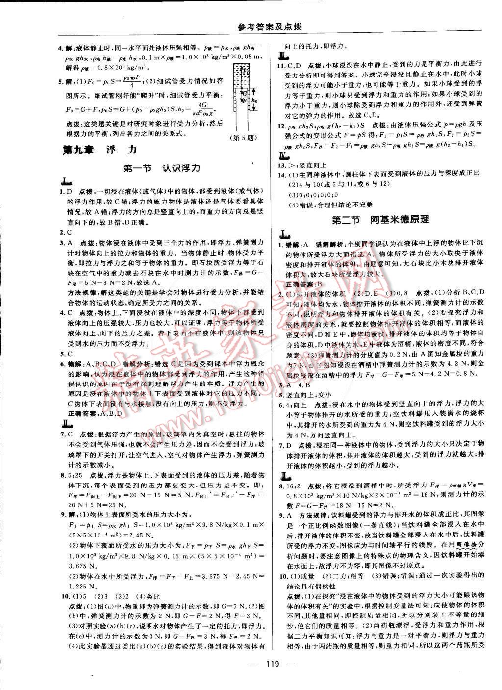 2015年綜合應(yīng)用創(chuàng)新題典中點(diǎn)八年級(jí)物理下冊(cè)滬科版 第17頁