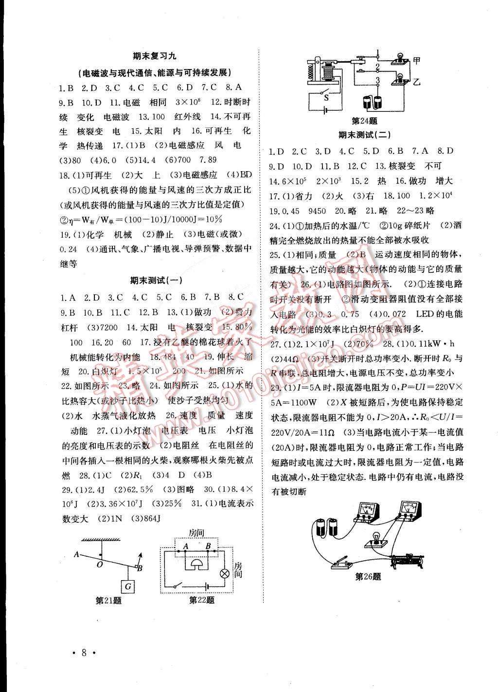 2015年高效精练九年级物理下册江苏版 第8页