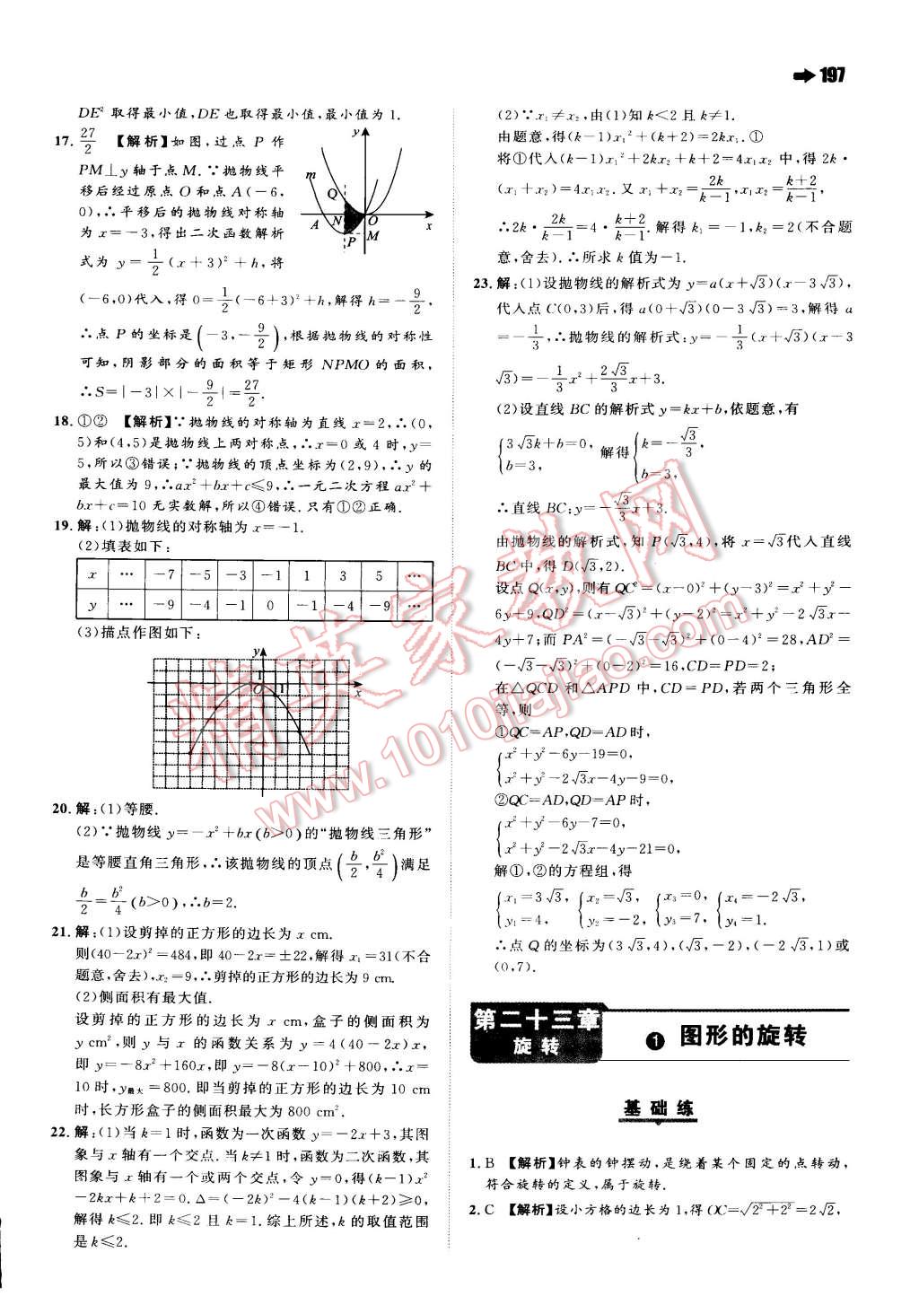 2014年一本九年級(jí)數(shù)學(xué)全一冊(cè)人教版 第21頁(yè)