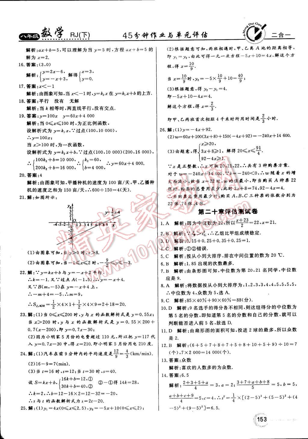 2015年紅對勾45分鐘作業(yè)與單元評估八年級數(shù)學(xué)下冊人教版 第41頁