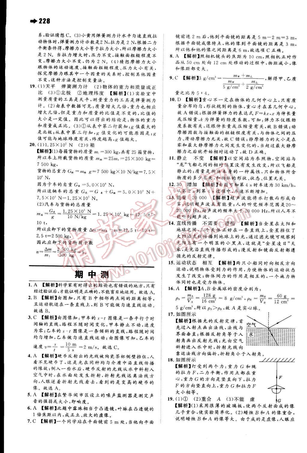 2015年一本八年級(jí)物理下冊(cè)滬科版 第31頁(yè)