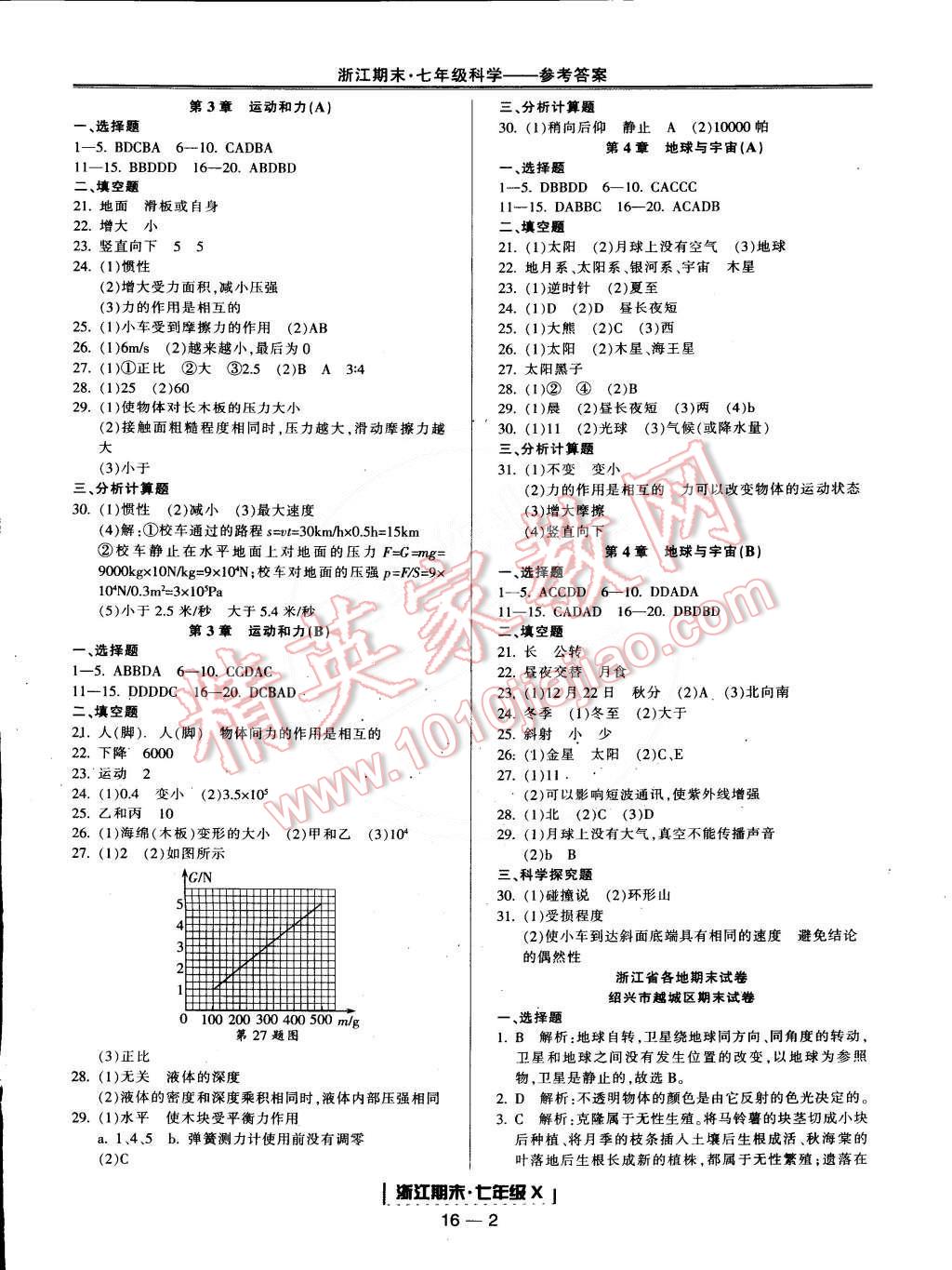 2015年励耘书业浙江期末七年级科学下册 第2页