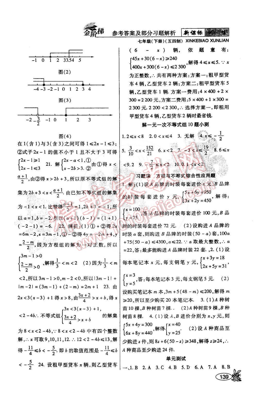 2015年金階梯課課練單元測七年級數(shù)學下冊 第9頁