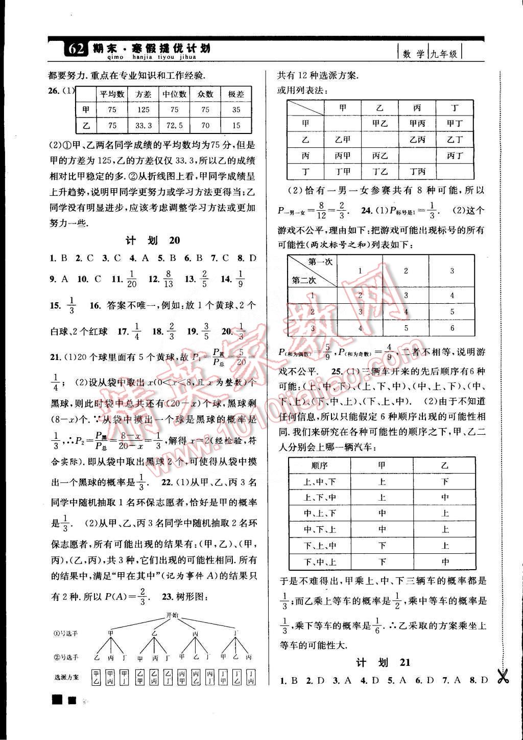 2015年期末寒假提优计划九年级数学国标苏科版 第6页