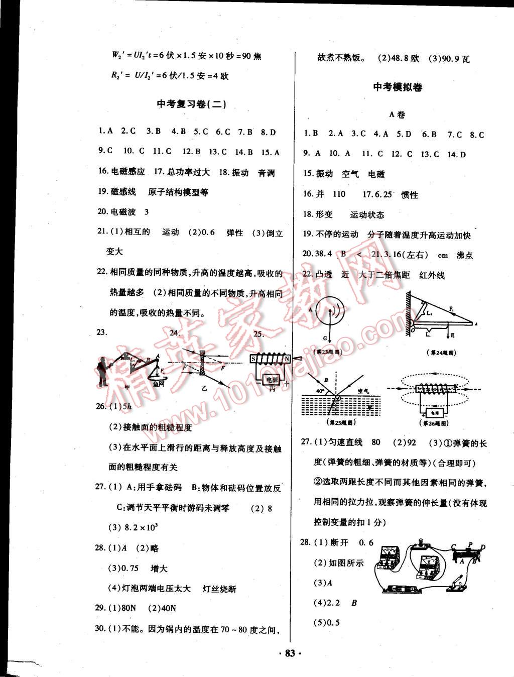 2015年优化夺标单元测试卷九年级物理下册人教版 第7页