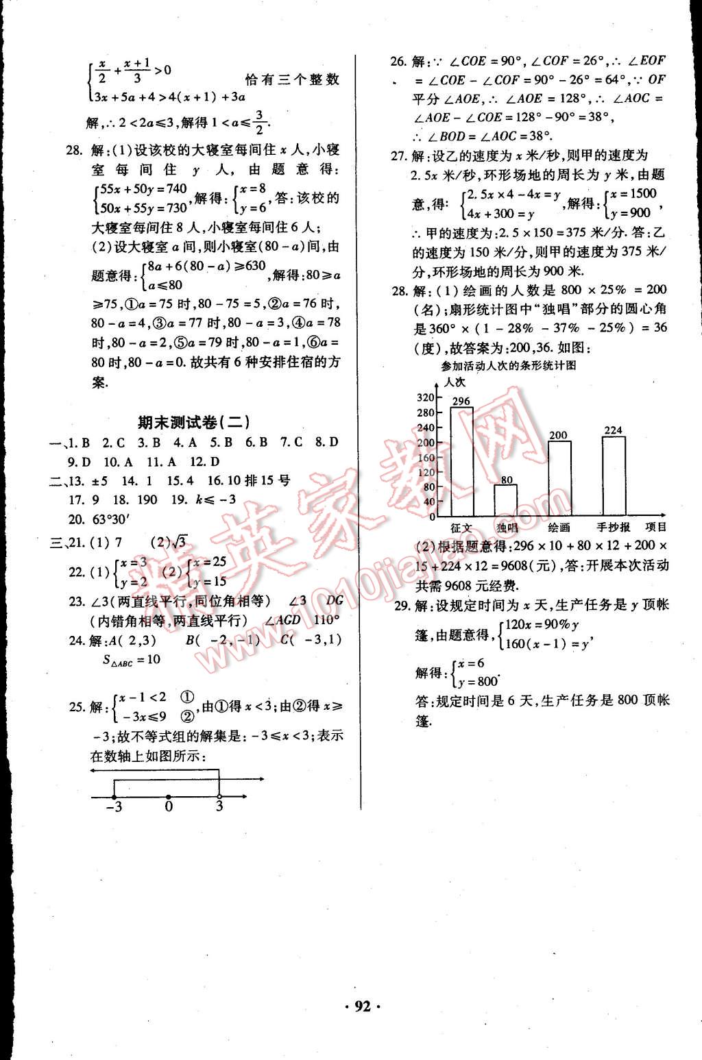 2015年优化夺标单元测试卷七年级数学下册人教版 第8页