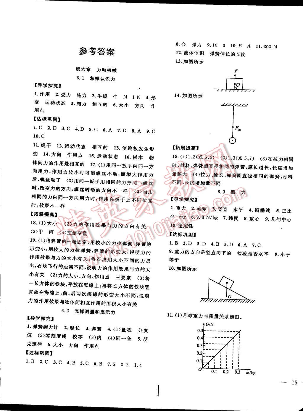 2015年體驗(yàn)型學(xué)案體驗(yàn)新知高效練習(xí)八年級(jí)物理下冊(cè)滬粵版 第1頁(yè)