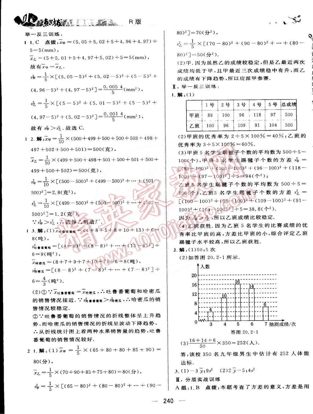 2015年特高級(jí)教師點(diǎn)撥八年級(jí)數(shù)學(xué)下冊(cè)人教版 第60頁(yè)