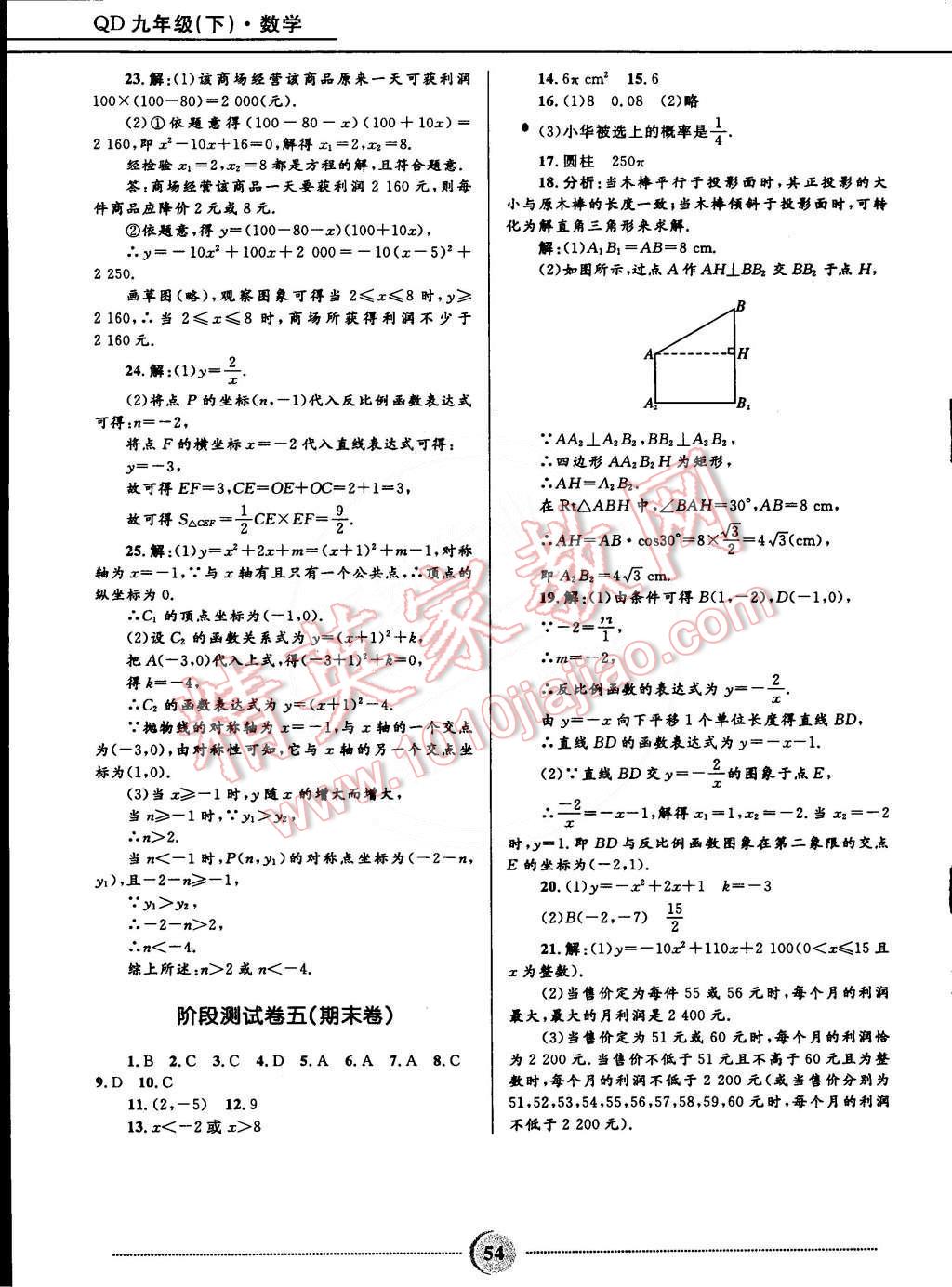 2015年奪冠百分百初中精講精練九年級數(shù)學下冊青島版 第22頁