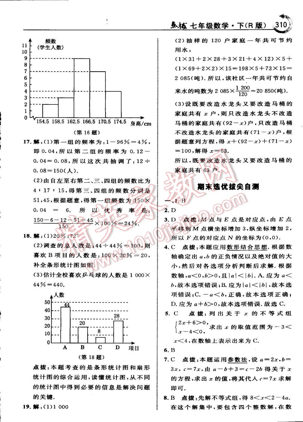 2015年特高级教师点拨七年级数学下册人教版 第64页