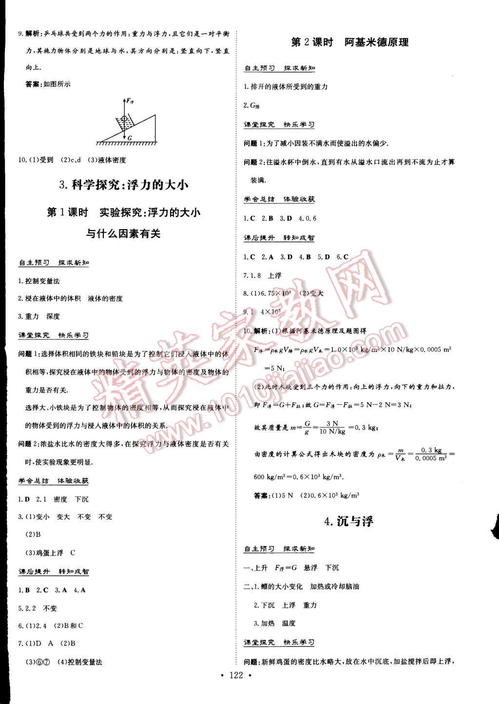 2015年初中同步学习导与练导学探究案八年级物理下册教科版 第8页