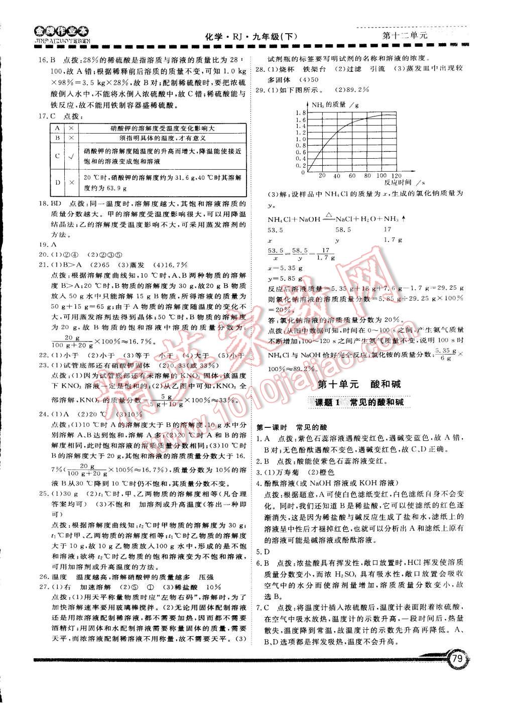 2015年金牌作業(yè)本初中化學九年級下冊人教版 第11頁