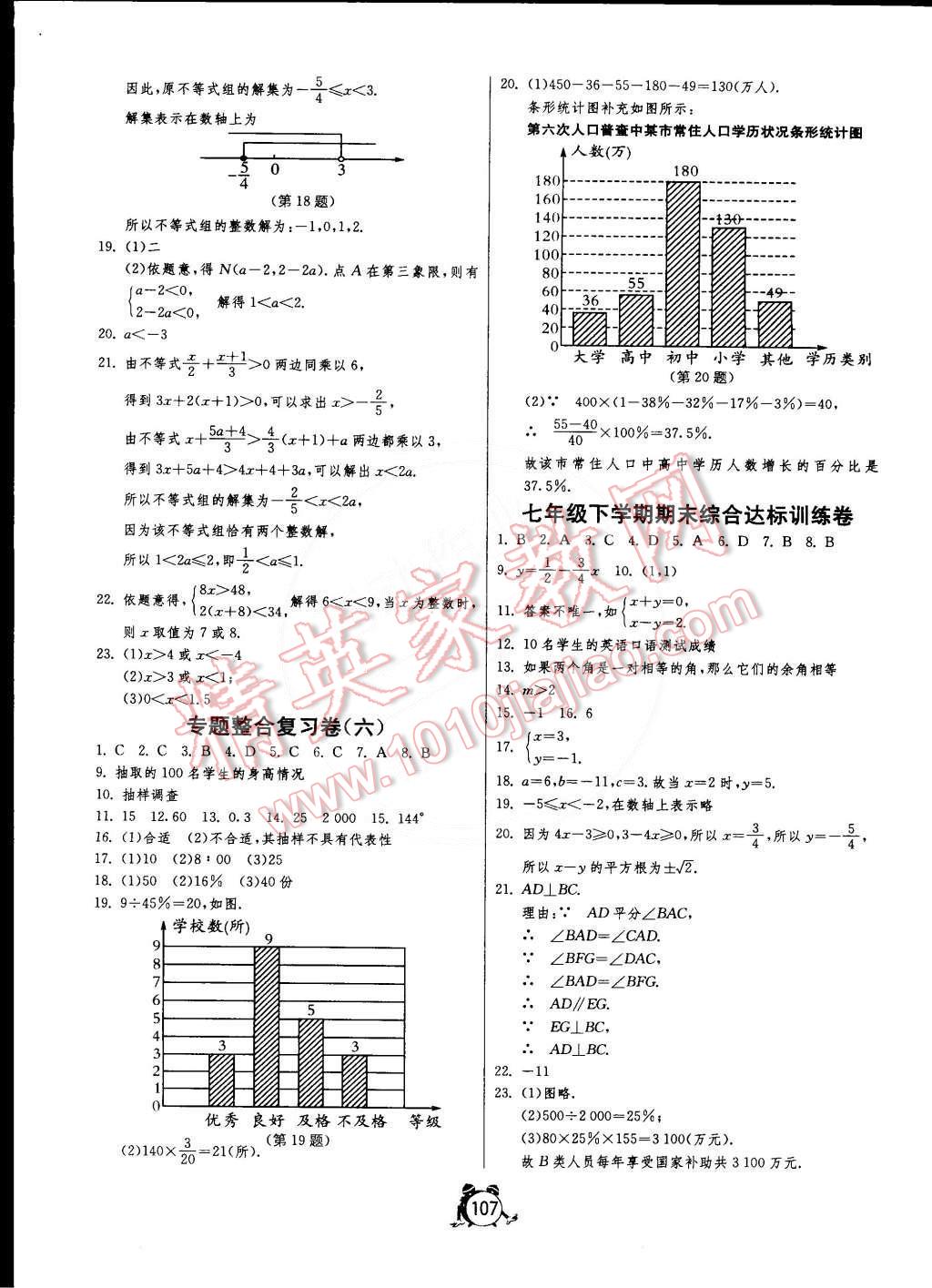 2015年單元雙測全程提優(yōu)測評卷七年級數(shù)學下冊人教版 第11頁