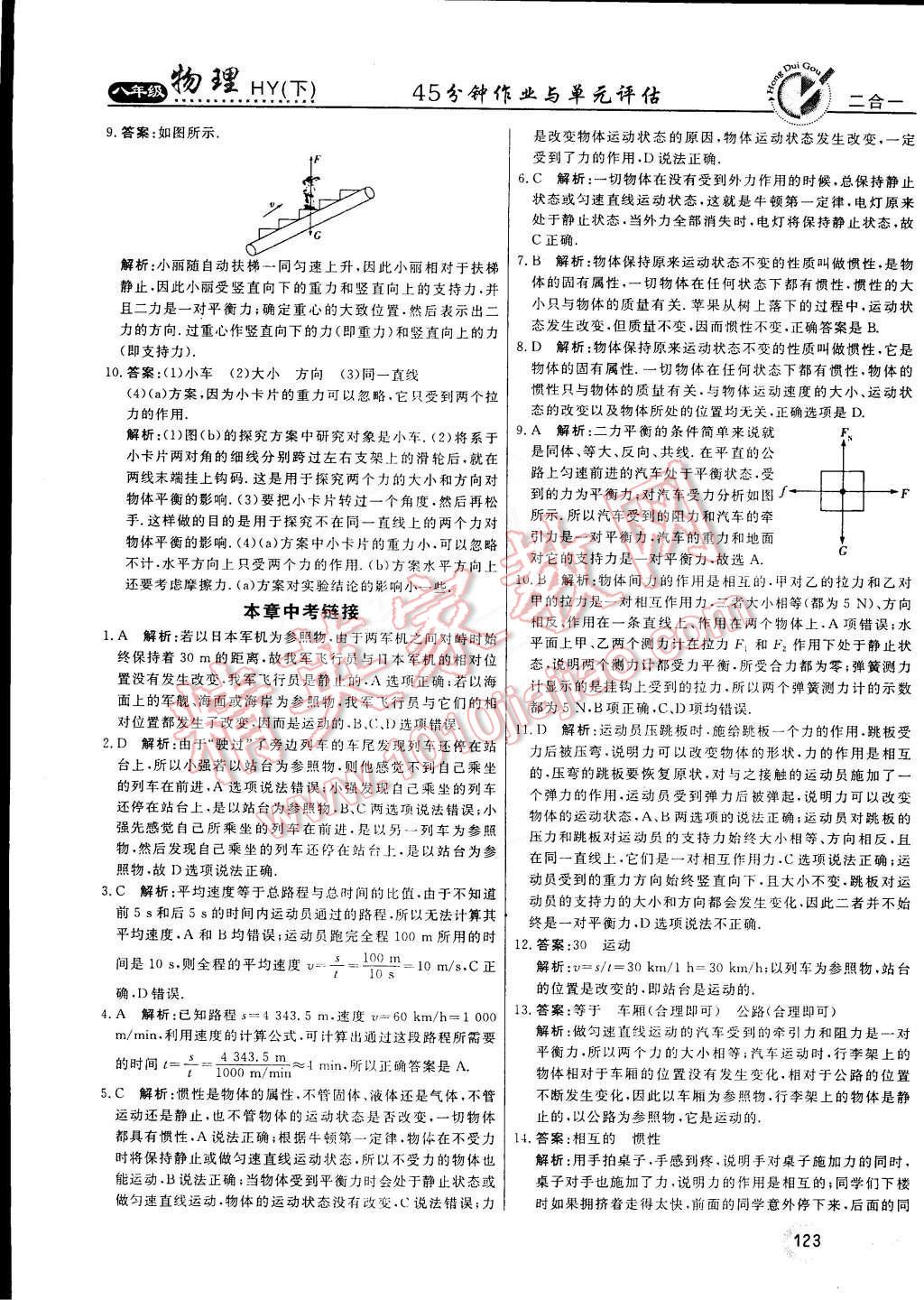 2015年紅對勾45分鐘作業(yè)與單元評估八年級物理下冊滬粵版 第15頁