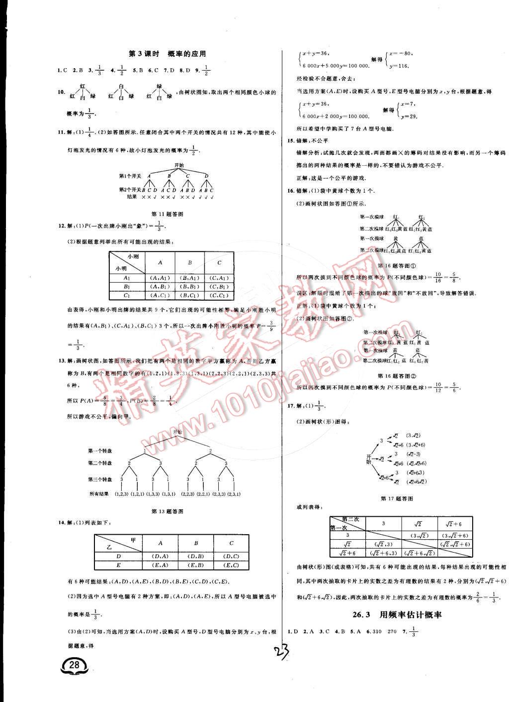 2016年鐘書金牌新教材全練九年級數(shù)學(xué)下冊滬科版 第23頁