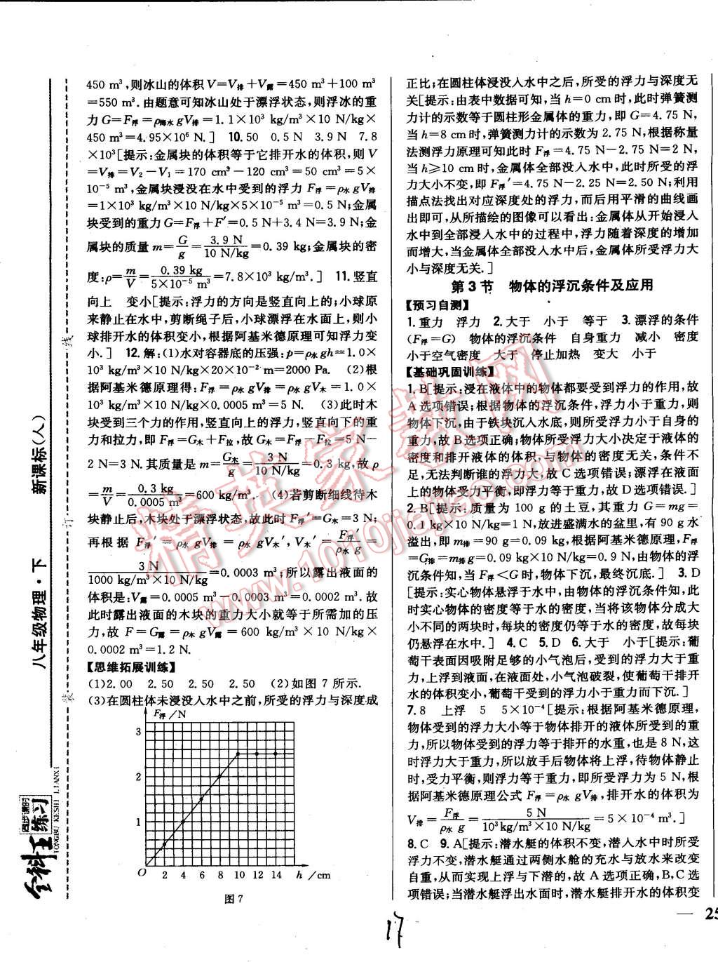 2015年全科王同步課時練習八年級物理下冊人教版 第17頁