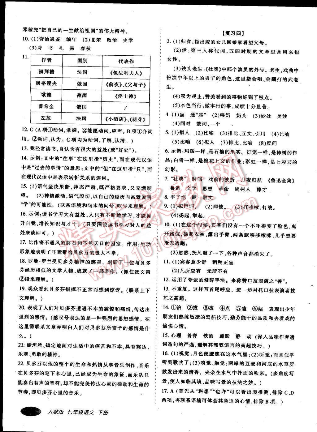 2015年聚能闯关期末复习冲刺卷七年级语文下册人教版 第3页