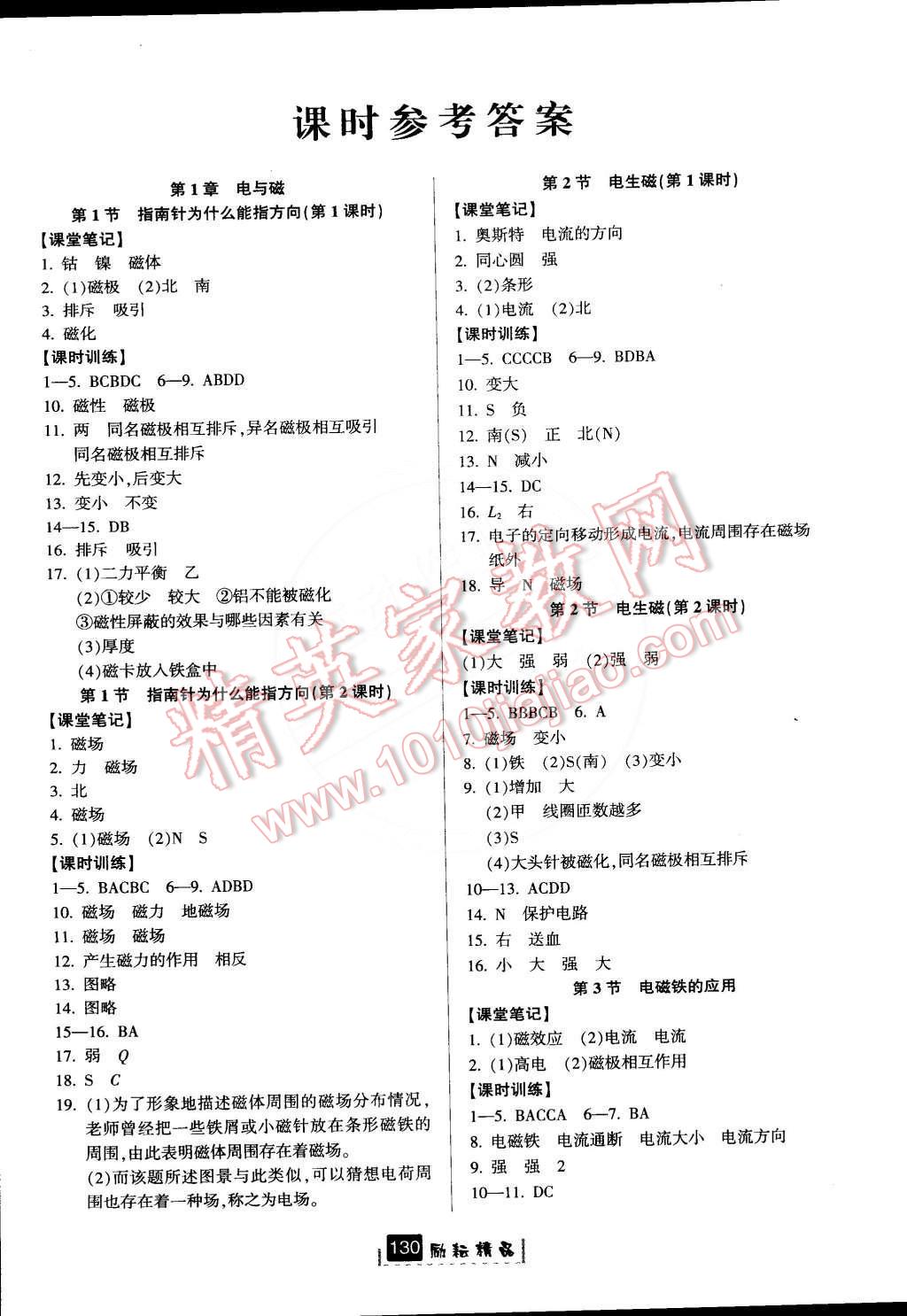 2015年勵(lì)耘書業(yè)勵(lì)耘新同步八年級(jí)科學(xué)下冊(cè) 第1頁