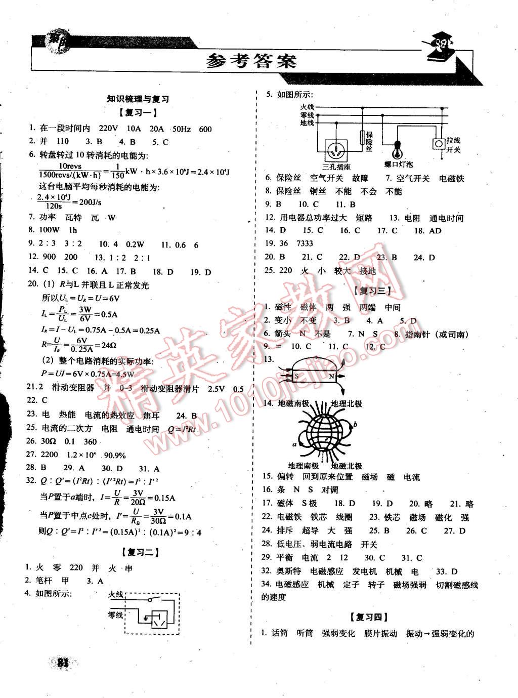 2015年聚能闯关期末复习冲刺卷九年级物理下册人教版 第1页