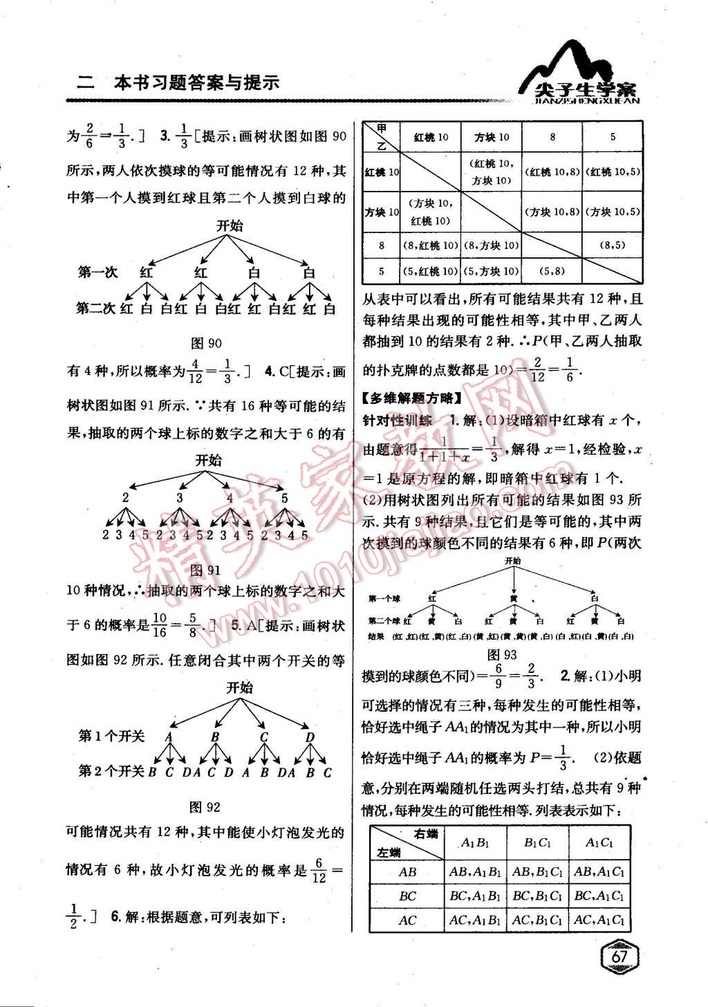 2015年尖子生学案九年级数学下册沪科版 第34页