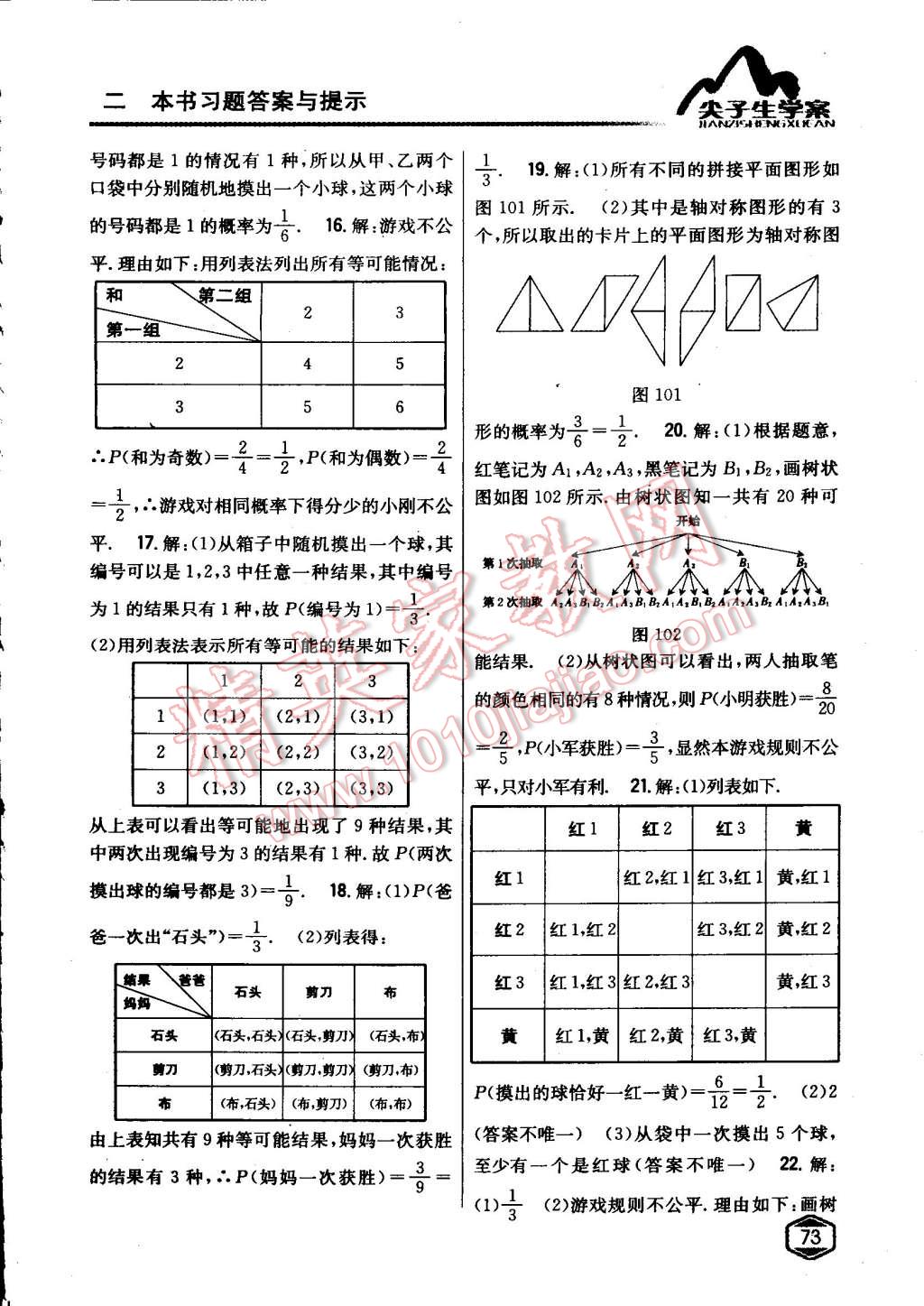 2015年尖子生学案九年级数学下册沪科版 第40页