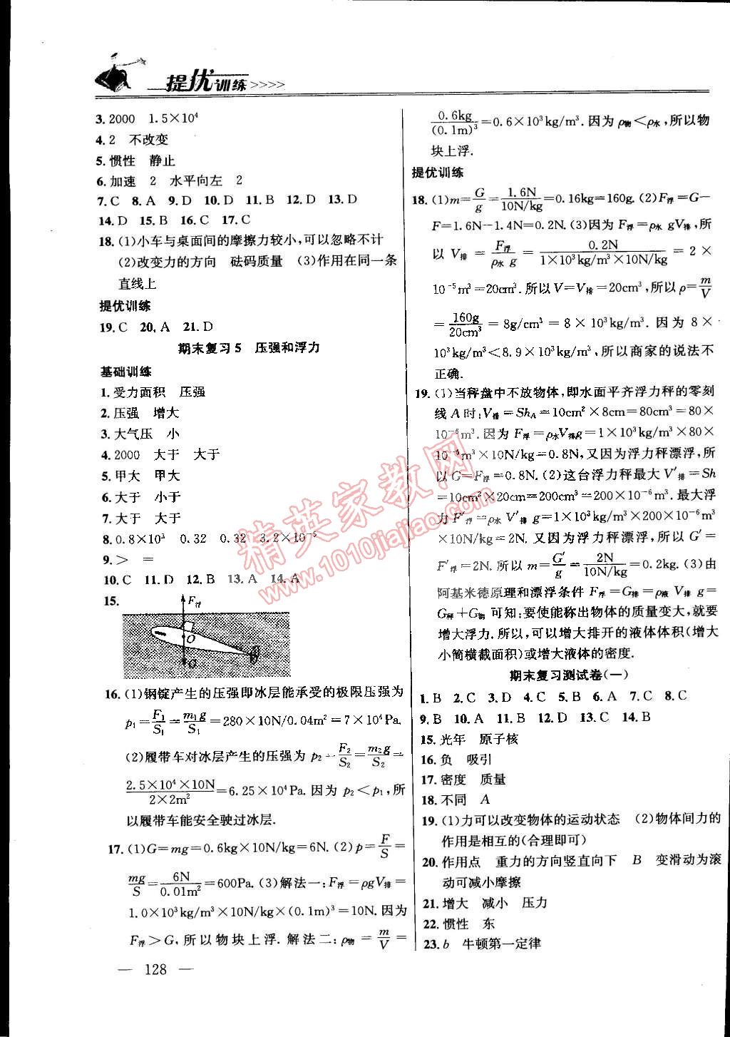 2015年提优训练非常阶段123八年级物理下册国标江苏版 第8页