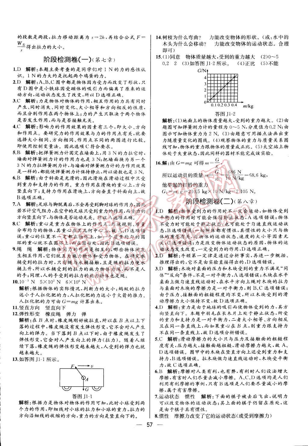 2015年同步导学案课时练八年级物理下册人教版 第37页