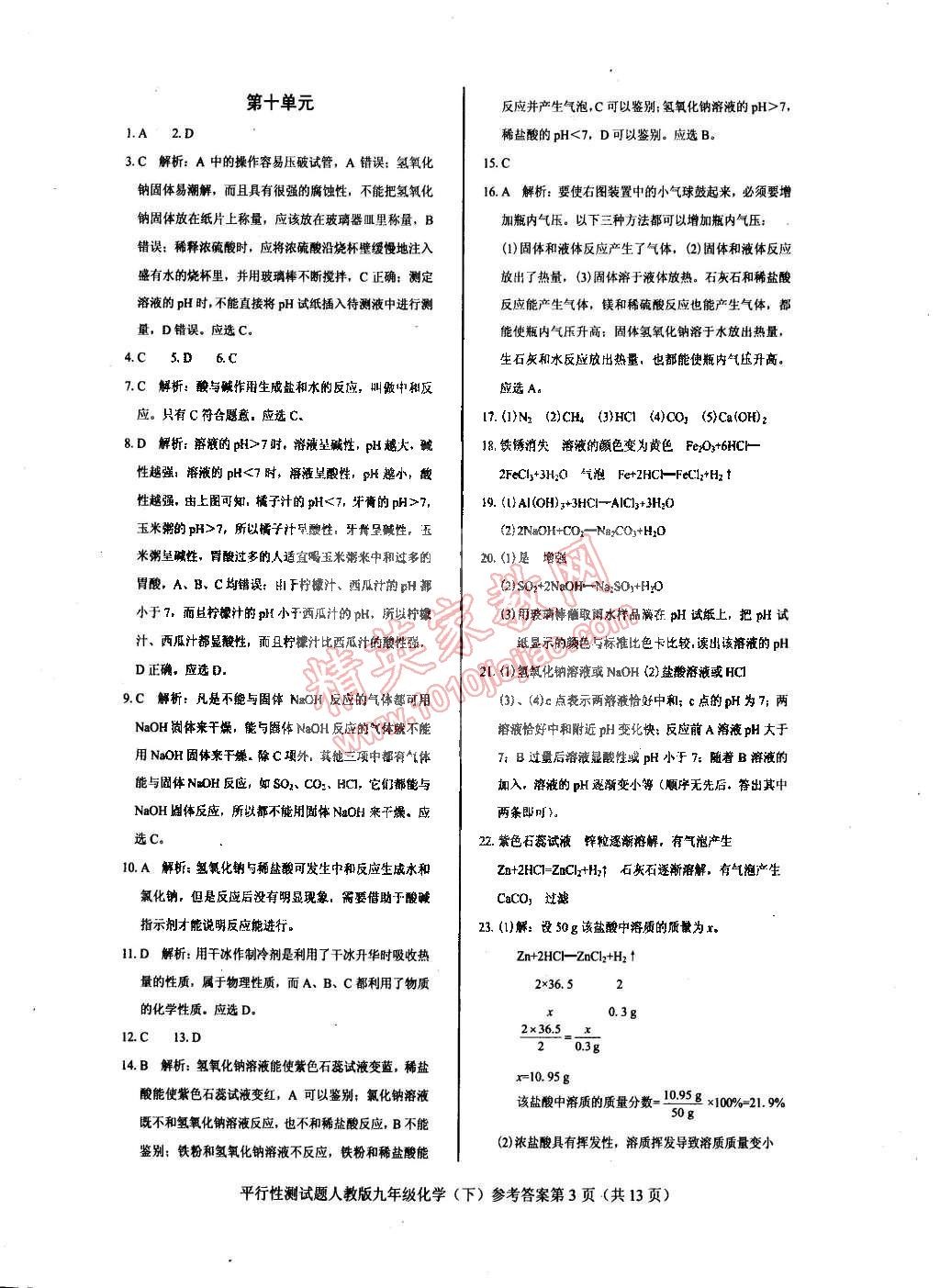 2015年學(xué)考2加1九年級化學(xué)下冊人教版 第10頁