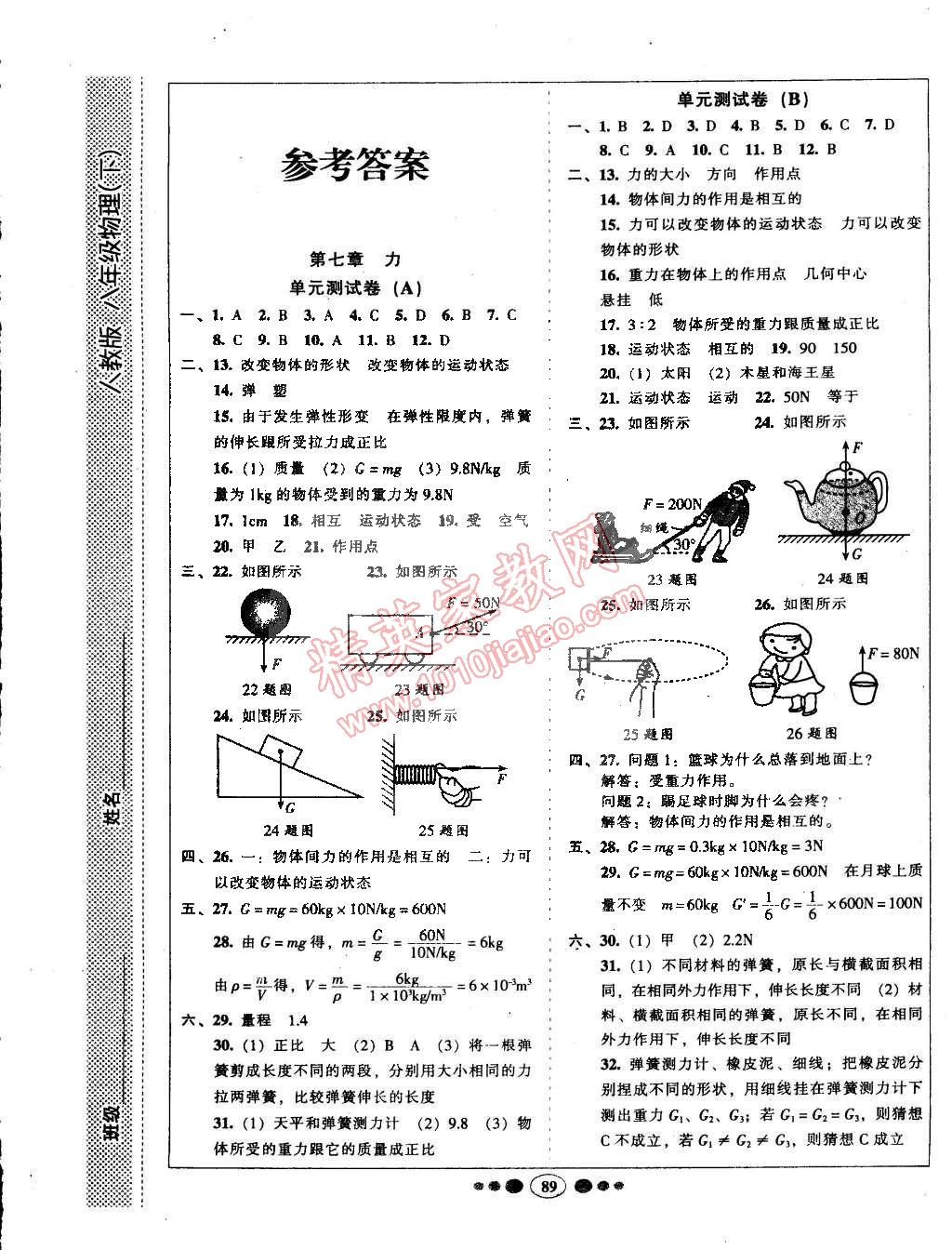 2015年名校名題好幫手全程測(cè)控八年級(jí)物理下冊(cè)人教版 第1頁(yè)