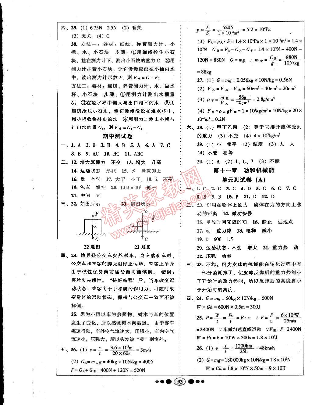 2015年名校名題好幫手全程測控八年級物理下冊人教版 第5頁