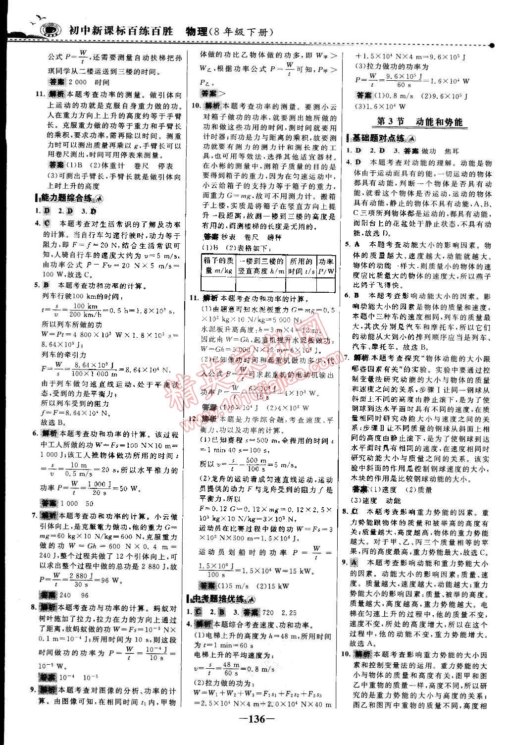 2015年世紀(jì)金榜百練百勝八年級(jí)物理下冊(cè) 第19頁(yè)