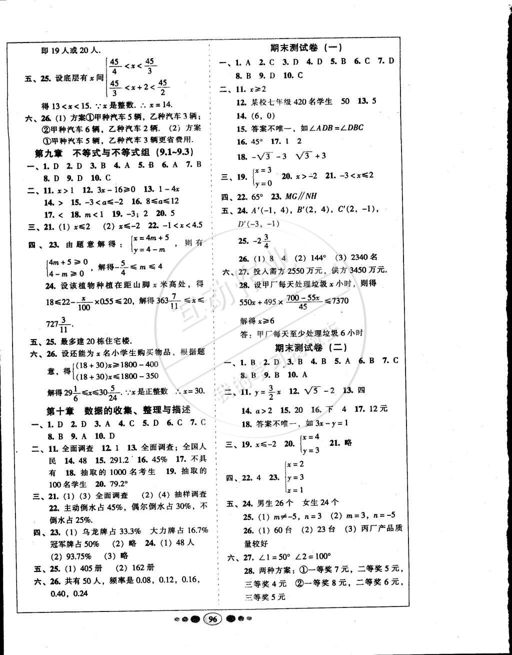 2015年名校名題好幫手全程測控七年級數(shù)學(xué)下冊人教版 第4頁