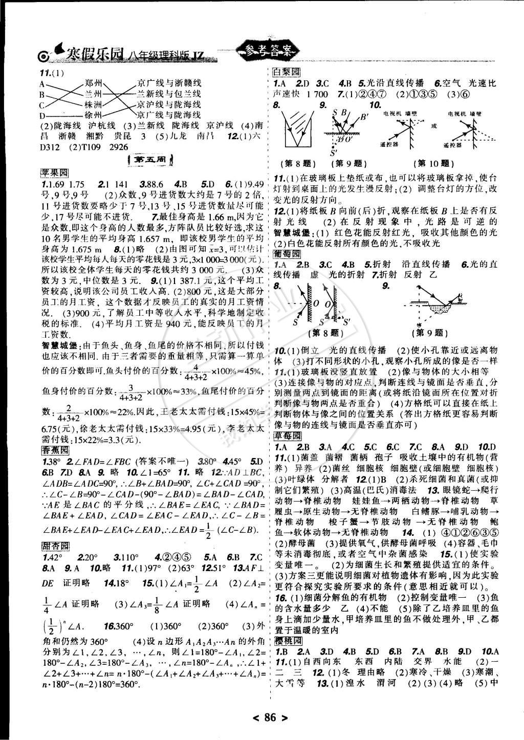 2015年寒假樂園八年級合訂本理科版JZ遼寧師范大學(xué)出版社 第5頁