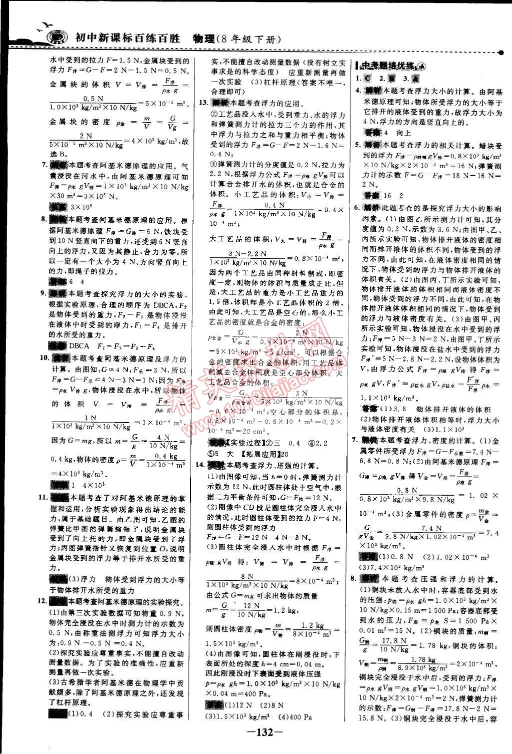 2015年世紀(jì)金榜百練百勝八年級(jí)物理下冊(cè) 第15頁(yè)