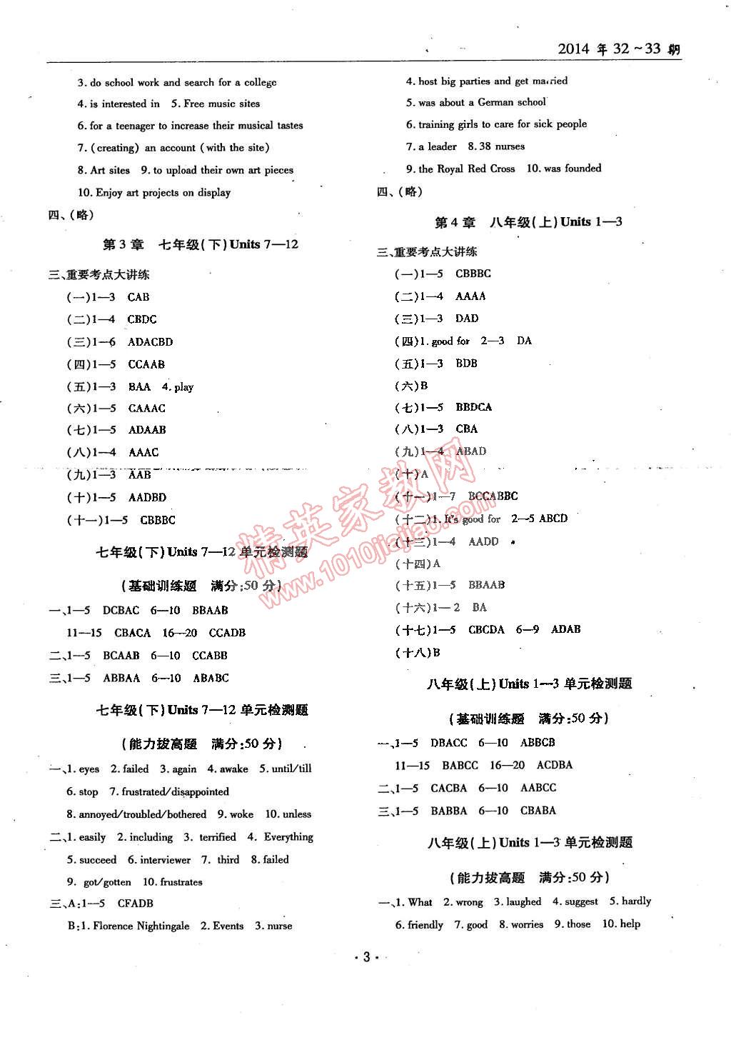 文科愛好者中考總復(fù)習(xí)九年級英語人教版2014第32-33期 第2頁